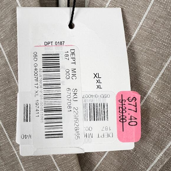 NWT Gibson Latimer Womens XL Coastal Preppy Classic Linen Double Breasted Blazer - Picture 7 of 13